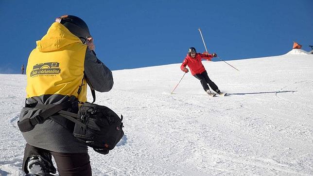 Una foto en pleno descenso en Cerler