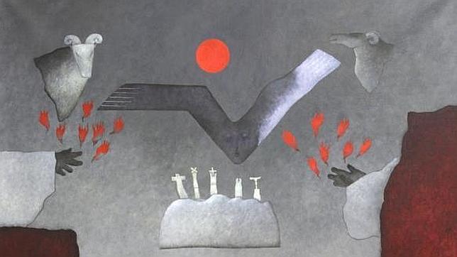 Fragmento de la obra «Sueño de fuego», de Venancio Shinki