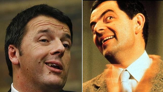Renzi, caricaturizado como Mr. Bean