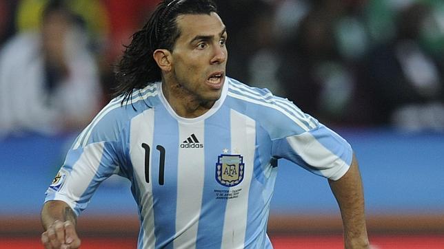 Carlos Tévez, con Argentina