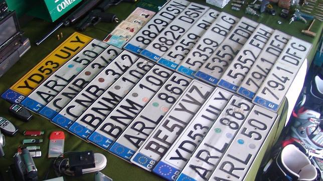 Varias matrículas recuperadas por la Guardia Civil