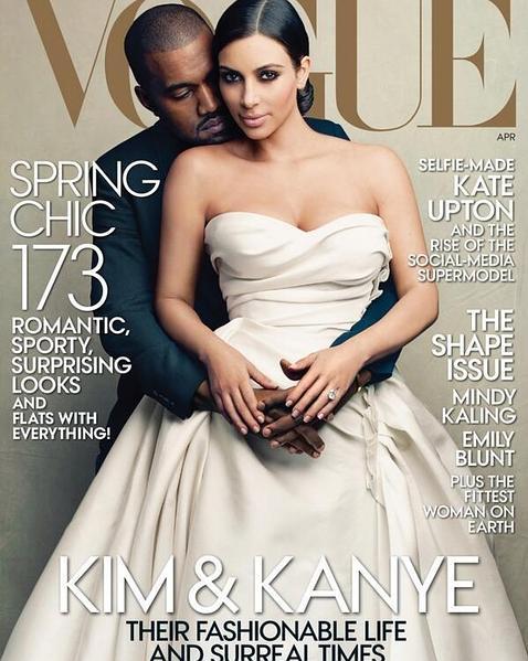 Kim Kardashian y Kanye West, portada de «Vogue»