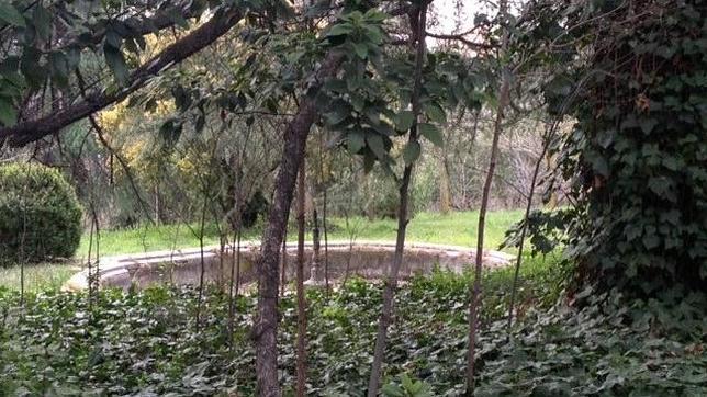 Un estanque, frente al palacete de la finca Torre Arias