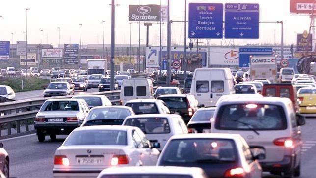 Atasco en la carretera de Extremadura