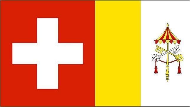 Bandera de Suiza y de Vaticano