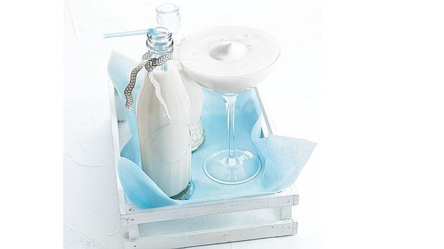 Horchata de arroz en dos texturas