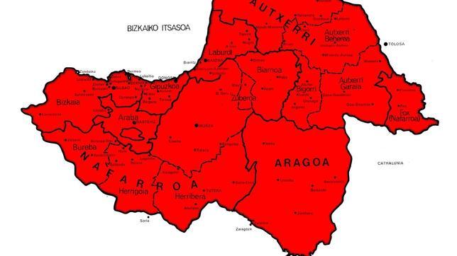 La Euskalherria abertzale y los «Países Catalanes» borran a Aragón del mapa