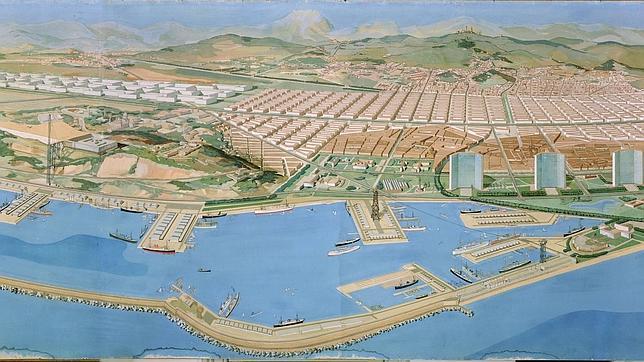 Plan Macià, Barcelona. 1933. Perspectiva general. Gouache en papel