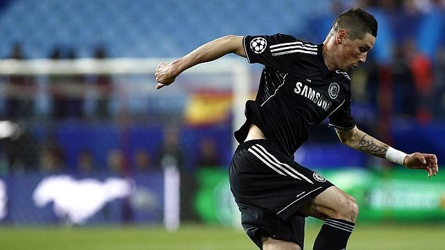 Fernando Torres, en el partido que enfrentó a Chelsea y Atlético de Madrid en la pasada Champions League