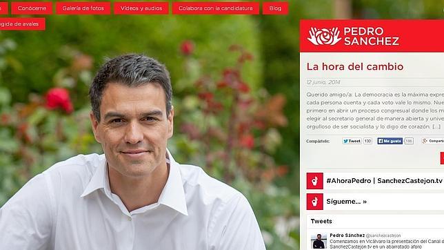 Captura de pantalla de la web de Pedro Sánchez