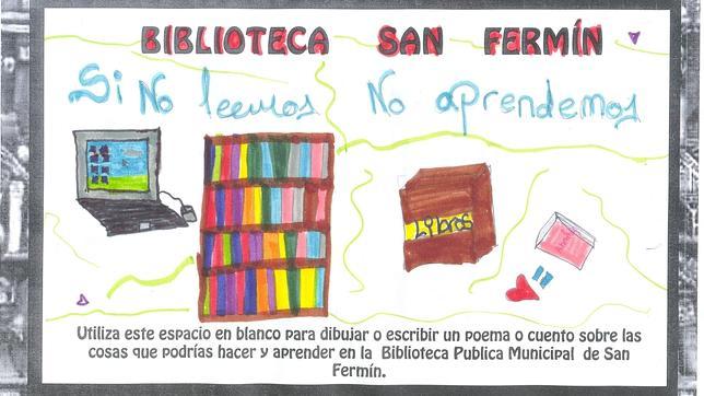Más de 200 dibujos infantiles pidiendo una biblioteca en San Fermín