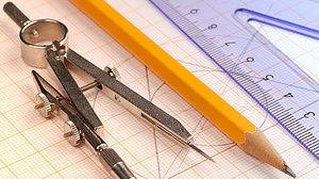 Compás, escuadra y lapicero