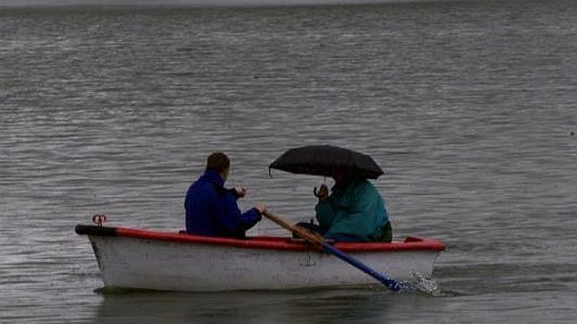 Un día de lluvia en el lago de la Casa de Campo