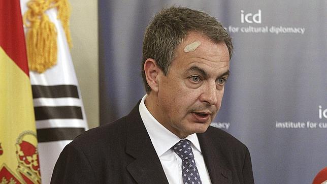 José Luis Rodríguez Zapatero, durante su intervención en un simposio sobre la paz mundial,