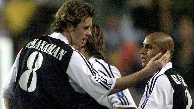 Steve McManaman, con Roberto Carlos en su época en el Real Madrid