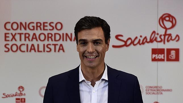 Pedro Sánchez durante el debate entre los candidatos socialistas