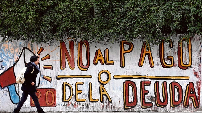 Graffiti en Argentina contra el pago de la deuda