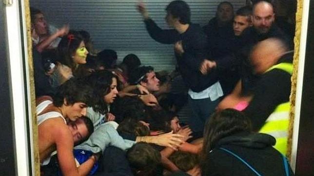 Momento en el que ocurrió la avalancha del Madrid Arena