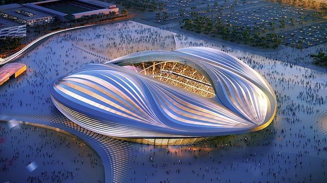Diseño del Estadio Al-Wakrah, obra de Zaha Hadid