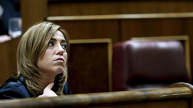 La exministra de Defensa Carme Chacón en el Congreso