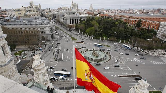 La terraza del Palacio de Cibeles desde donde se puede contemplar la célebre fuente de la diosa