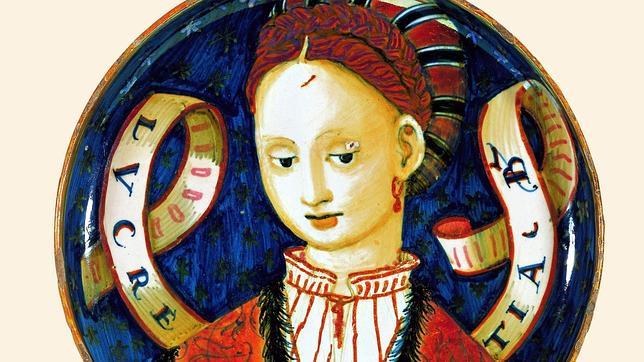Lucrecia Borgia en una cerámica