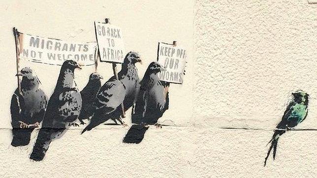 Mural de Banksy que ha sido borrado