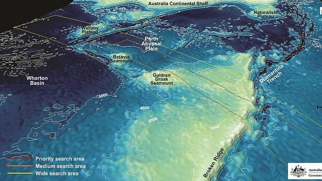 Publican imágenes del fondo marino donde se busca al avión de Malaysia Airlines desaparecido