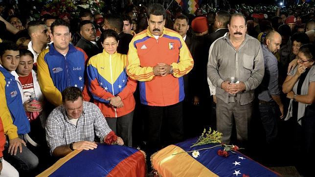 Nicolás Maduro, durante el funeral por Robert Serra y su asistente, María Herrera, el pasado viernes en Caracas