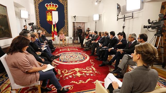 Cospedal durante la entrevista con directores de medios de comunicación de Castilla-La Mancha