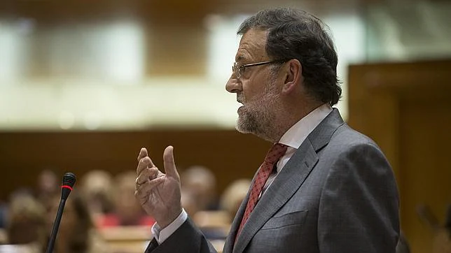 El presidente del Gobierno, Mariano Rajoy, en el Senado