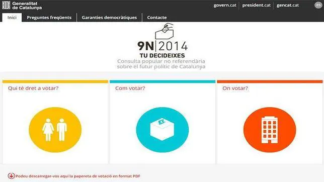 El Govern catalán ha editado un folleto explicativo para que los electores que participen en la consulta del 9-N sepan quiénes pueden votar, dónde hacerlo y cómo