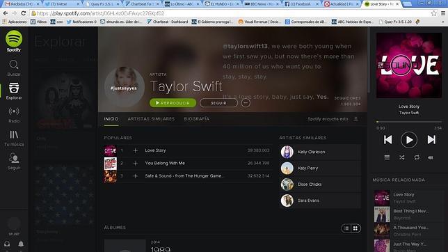 Taylor Swift retira todas sus canciones de Spotify