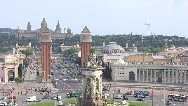 Fotografía general de la Plaza de España, en Barcelona