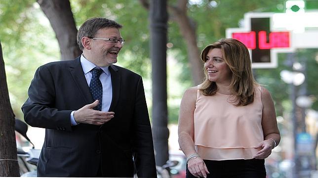 Ximo Puig y Susana Díaz, durante una visita de la presidenta andaluza a Valencia el pasado mes de julio