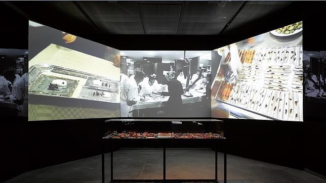 Una parte de la muestra que exhibe el proceso creativo de la cocina de elBulli