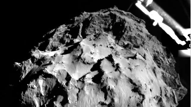 Imagen del descenso de Philae sobre el cometa