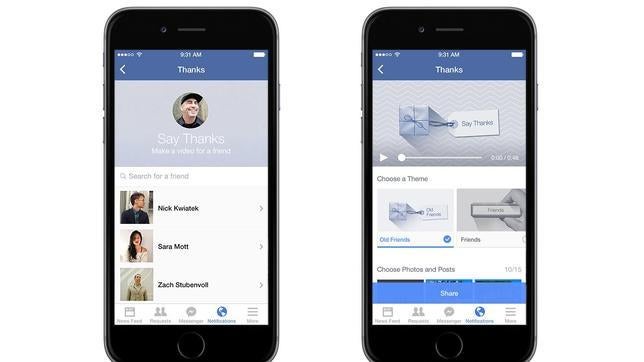 Facebook presenta una herramienta para crear vídeos emotivos de amigos