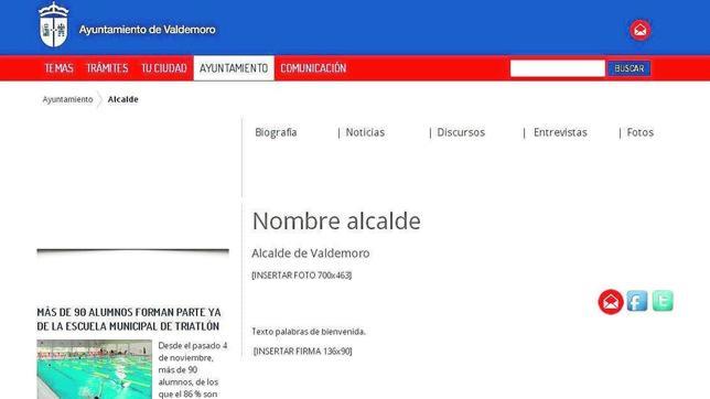 La web del Consistorio aparece vacía