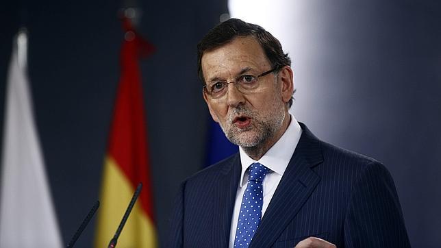 El presidente del Gobierno, Mariano Rajoy, en el Palacio de la Moncloa