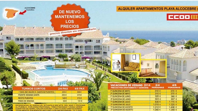 Los sindicatos ofertan apartamentos en la playa para el puente de diciembre