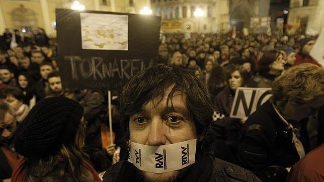 Imagen de la manifestación contra el cierre de RTVV