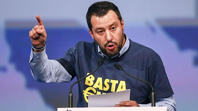 Matteo Salvini, durante su intervención en el reciente congreso del Frente Nacional en Lyon