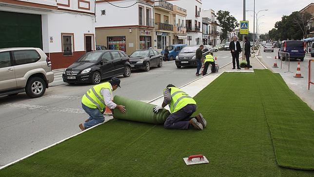 Concluyen los trabajos de mejora en la avenida de Utrera de Los Palacios