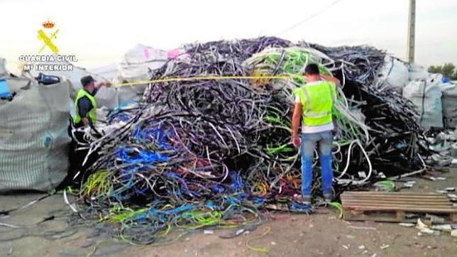 Operación Cuprutel. Cable de cobre almacenado ilegalmente en Madrid para su exportación a otros países