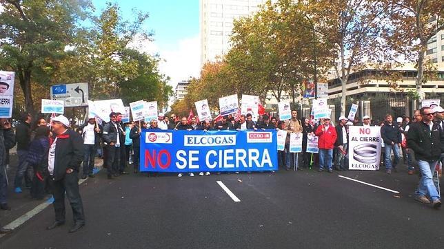 Manifestación de los trabajadores de Elcogas
