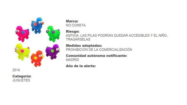 Ficha del producto en el portal de consumo de la Comunidad de Madrid
