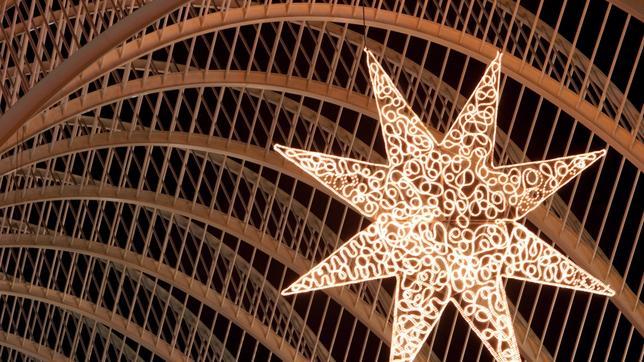 Iluminación navideña en la Ciudad de las Artes y las Ciencias