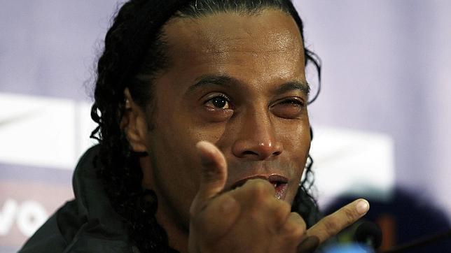 Ronaldinho, durante una rueda de prensa