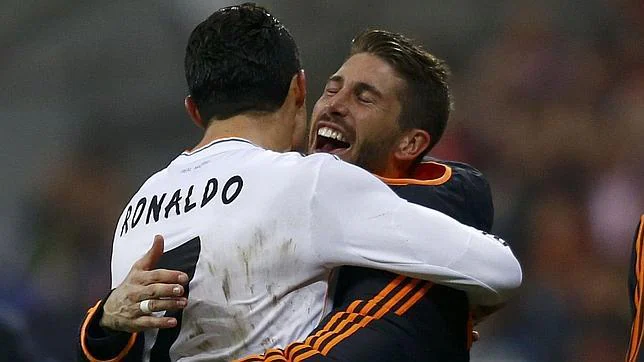 Ramos y Cristiano celebran un gol de la pasada temporada en la Champions